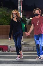 JULIA ROBERTS and Daniel Moder Out with Their Dog in Los Angeles 07/27/2021