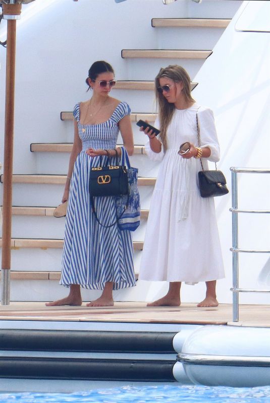JULIANNE HOUGH and NINA DOBREV at a Yacht in Cannes 07/17/2021
