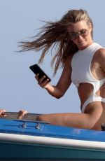 JULIANNE HOUGH in Swimsuit at a Boat in Capri 07/07/2021