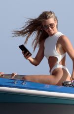 JULIANNE HOUGH in Swimsuit at a Boat in Capri 07/07/2021