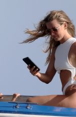 JULIANNE HOUGH in Swimsuit at a Boat in Capri 07/07/2021