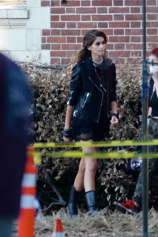 KAIA GERBER and SIERRA MCCORMICK on the Set of American Horror Story in Los Angeles 07/28/2021