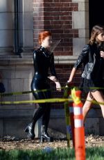 KAIA GERBER and SIERRA MCCORMICK on the Set of American Horror Story in Los Angeles 07/28/2021