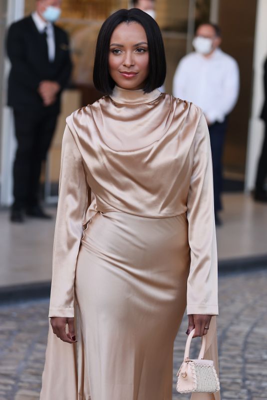 KAT GRAHAM Leaves Hotel Martinez at Cannes Film Festival 04/17/2021