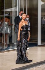 KAT GRAHAM Leaves Martinez Hotel at 74th Cannes Film Festival 07/15/2021