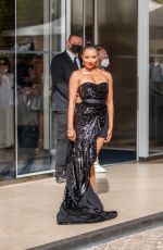 KAT GRAHAM Leaves Martinez Hotel at 74th Cannes Film Festival 07/15/2021