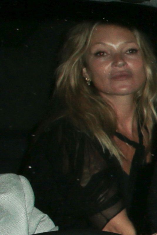 KATE MOSS Leaves Mick Jaggers’ House Party in London 07/20/2021