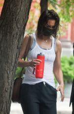 KATIE HOLMES Leaves Her Apartment in New York 07/01/2021