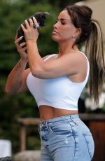 KATIE PRICE in Tight Ripped Denim Out in Essex 07/12/2021