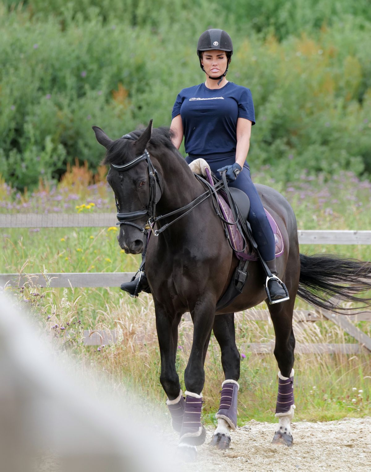 KATIE PRICE Riding a Horse at Her Stables in Essex 07/22/2021 – HawtCelebs