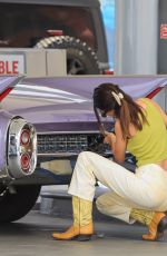 KENDALL JENNER at a Gas Station with Her 1960 Cadillac Eldorado 07/25/2021