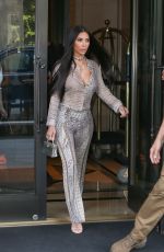 KIM KARDASHIAN in Snakeskin Out in New York 07/17/2021