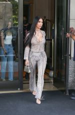 KIM KARDASHIAN in Snakeskin Out in New York 07/17/2021