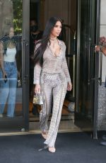 KIM KARDASHIAN in Snakeskin Out in New York 07/17/2021