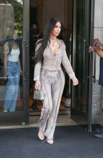 KIM KARDASHIAN in Snakeskin Out in New York 07/17/2021