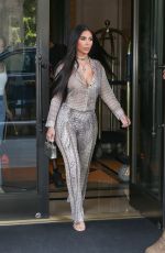 KIM KARDASHIAN in Snakeskin Out in New York 07/17/2021