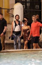 KIM KARDSHIAN Night Out at Trevi Fountain in Rome 06/29/2021