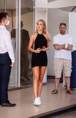 KIMBERLEY GARNER in a Black Backless Minidress at Martinez Hotel in Cannes 07/15/2021