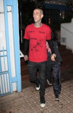 KOURTNEY KARDASHIAN and Travis Barker Leaves a Dinner in Los Angeles 07/12/2021