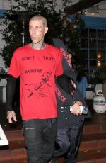 KOURTNEY KARDASHIAN and Travis Barker Leaves a Dinner in Los Angeles 07/12/2021