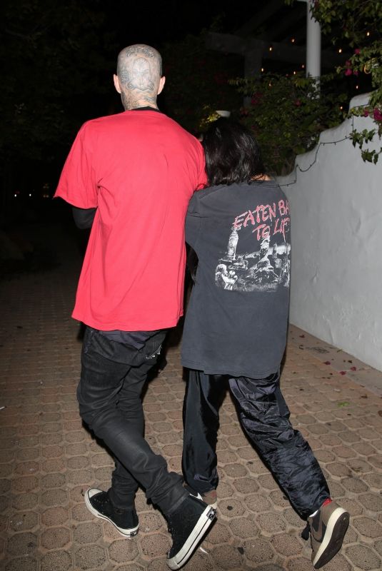 KOURTNEY KARDASHIAN and Travis Barker Leaves a Dinner in Los Angeles 07/12/2021