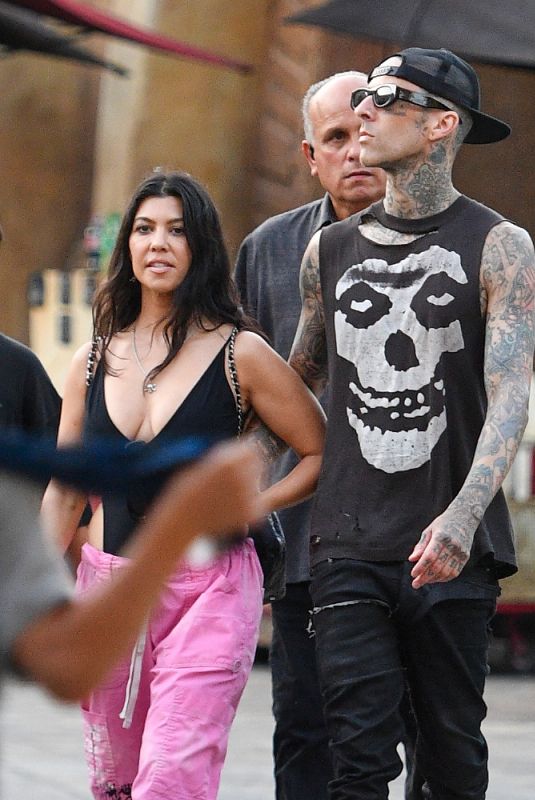 KOURTNEY KARDASHIAN and Travis Barker Out in Disneyland 07/04/2021
