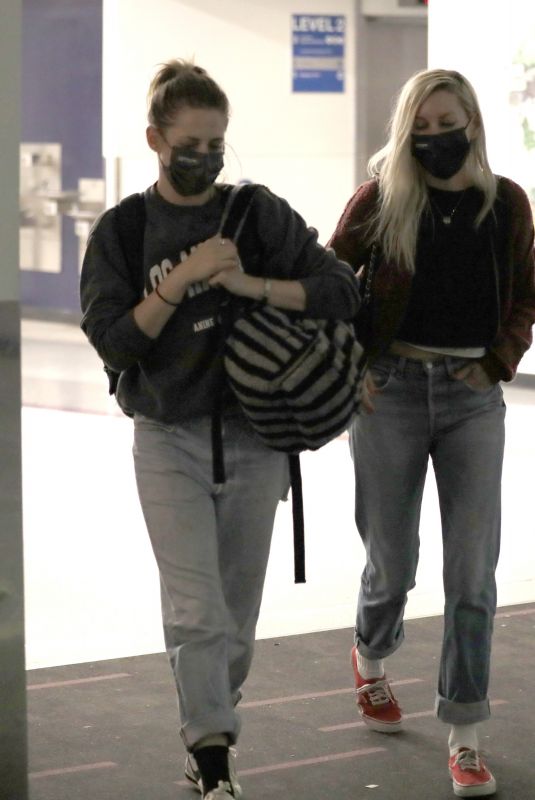 KRISTEN STEWART and DYLAN MEYER at Lax Airport in Los Angeles 07/08/2021