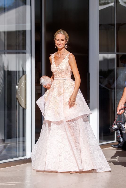 LADY VICTORIA HERVEY Leaves Hotel Martinez at 2021 Cannes Film Festival 07/10/2021