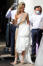 LADY VICTORIA HERVEY Leaves Hotel Martinez at 2021 Cannes Film Festival 07/11/2021