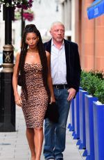 LILIAN DE CARVALHO MONTEIRO and Boris Becker Out for Dinner in London 07/10/2021