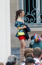 LILY COLLINS on the Set of Emily in Paris in Paris 07/09/2021
