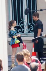 LILY COLLINS on the Set of Emily in Paris in Paris 07/09/2021