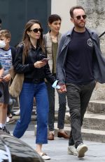 LILY COLLINS Out and About in Paris 06/28/2021