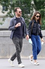 LILY COLLINS Out and About in Paris 06/28/2021