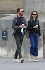 LILY COLLINS Out and About in Paris 06/28/2021