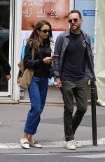 LILY COLLINS Out and About in Paris 06/28/2021