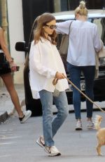 LILY COLLINS Out with Her Dog in Paris 07/18/2021