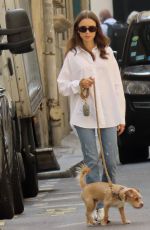 LILY COLLINS Out with Her Dog in Paris 07/18/2021