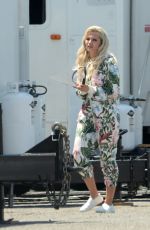 LILY JAMES on the Set of Pam and Tommy in Hollywood 07/07/2021