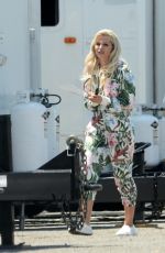 LILY JAMES on the Set of Pam and Tommy in Hollywood 07/07/2021