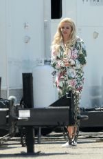 LILY JAMES on the Set of Pam and Tommy in Hollywood 07/07/2021