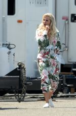 LILY JAMES on the Set of Pam and Tommy in Hollywood 07/07/2021