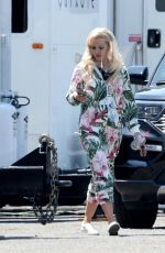 LILY JAMES on the Set of Pam and Tommy in Hollywood 07/07/2021