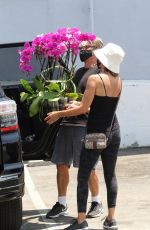 LISA RINNA Shopping for Fresh Flowers at Farmers Market in Los Angeles 07/18/2021