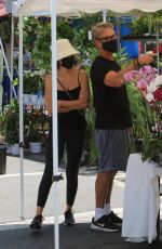 LISA RINNA Shopping for Fresh Flowers at Farmers Market in Los Angeles 07/18/2021
