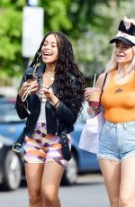LOTTIE MOSS in Denim SHorts Shows a Diamond Ring on Her Engagement Finger Out in Notting Hill 07/14/2021