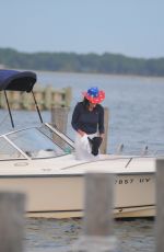 LUANN DE LESSEPS Celebrates July 4 at a Boat in Shelter Island 07/04/2021