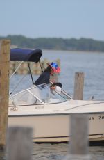 LUANN DE LESSEPS Celebrates July 4 at a Boat in Shelter Island 07/04/2021