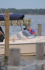LUANN DE LESSEPS Celebrates July 4 at a Boat in Shelter Island 07/04/2021
