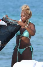 MAR J. BLIGE in Bikini at a Beach in Miami 07/25/2021